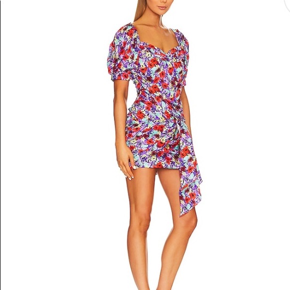 For Love & Lemons Chiara Puff Sleeve Mini Dress Medium - Picture 3 of 8